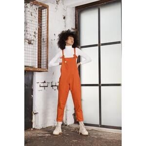 Lucy & Yak orange corduroy dungarees jumpsuit cotton blend back bibs 6 long